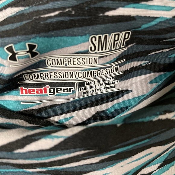 UNDER ARMOUR Women's compression HEATGEAR leggings in MULTI ABSTRACT sz S - VGUC - Picture 14 of 14